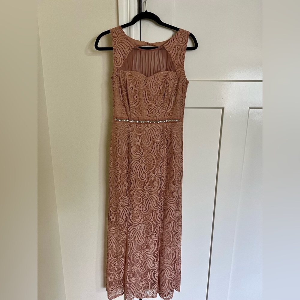 COPY - Rose Gold / Dusty Pink Long Bridal Shower / Baby Shower Dress with Side …